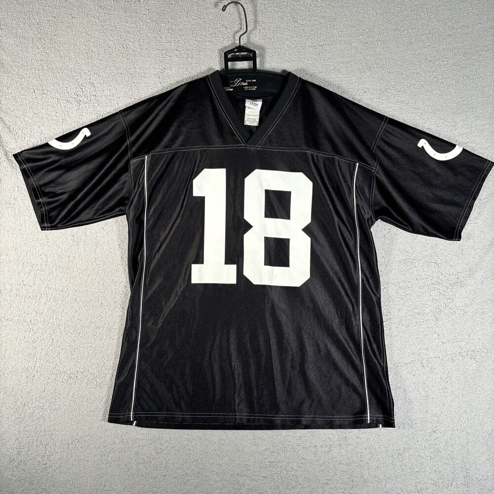 Peyton Manning Jersey #18 Colts NFL Team Apparel Size XL Black‎
